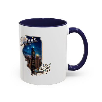Illinois Skyline Accent Coffee Mug – City of Broad Shoulders Chicago Design (11/15oz)