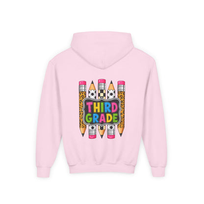 Third Grade Kids Hoodie — Cute Pencil Back-to-School Sweatshirt