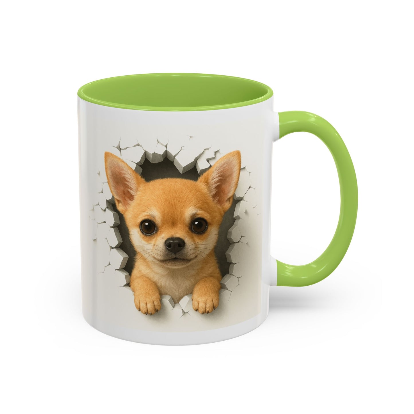 Chihuahua Peek-A-Boo Accent Coffee Mug – Cute Dog Lover Gift (11/15 oz)