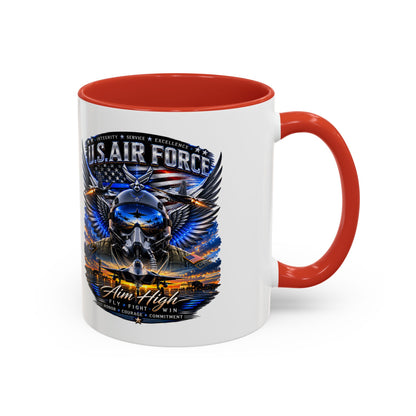 U.S. Air Force Eagle Coffee Mug — "Aim High" Accent 11/15oz