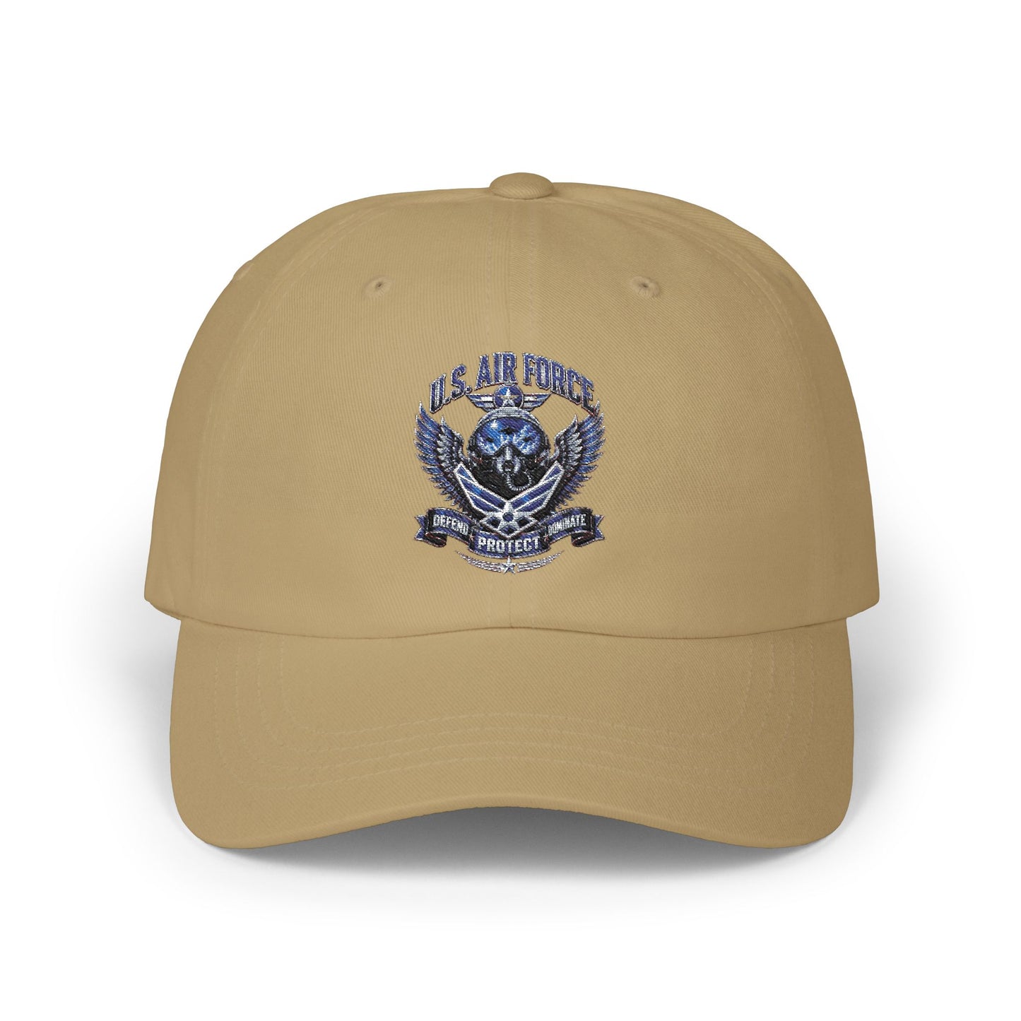 US Air Force Crest Classic Dad Cap — Embroidered Military Baseball Hat