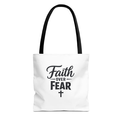 Faith Over Fear Tote Bag — Inspirational Christian Canvas Tote