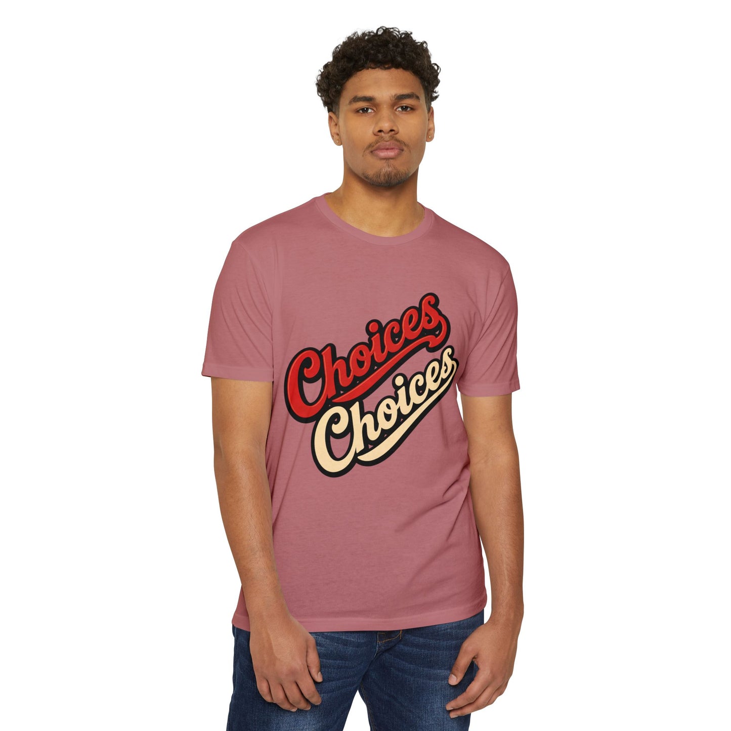 Choices Script T-Shirt — Retro Double-Word Graphic Tee