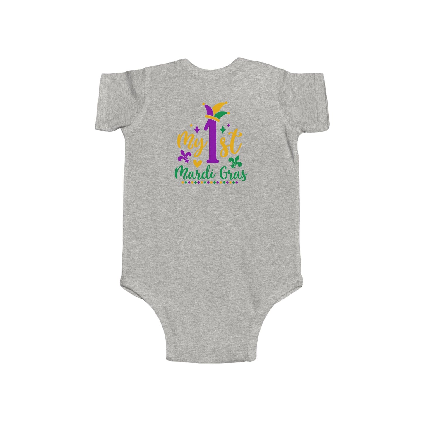 Baby Bodysuit - "My 1st Mardi Gras" Infant One-Piece, Newborn Celebration Outfit