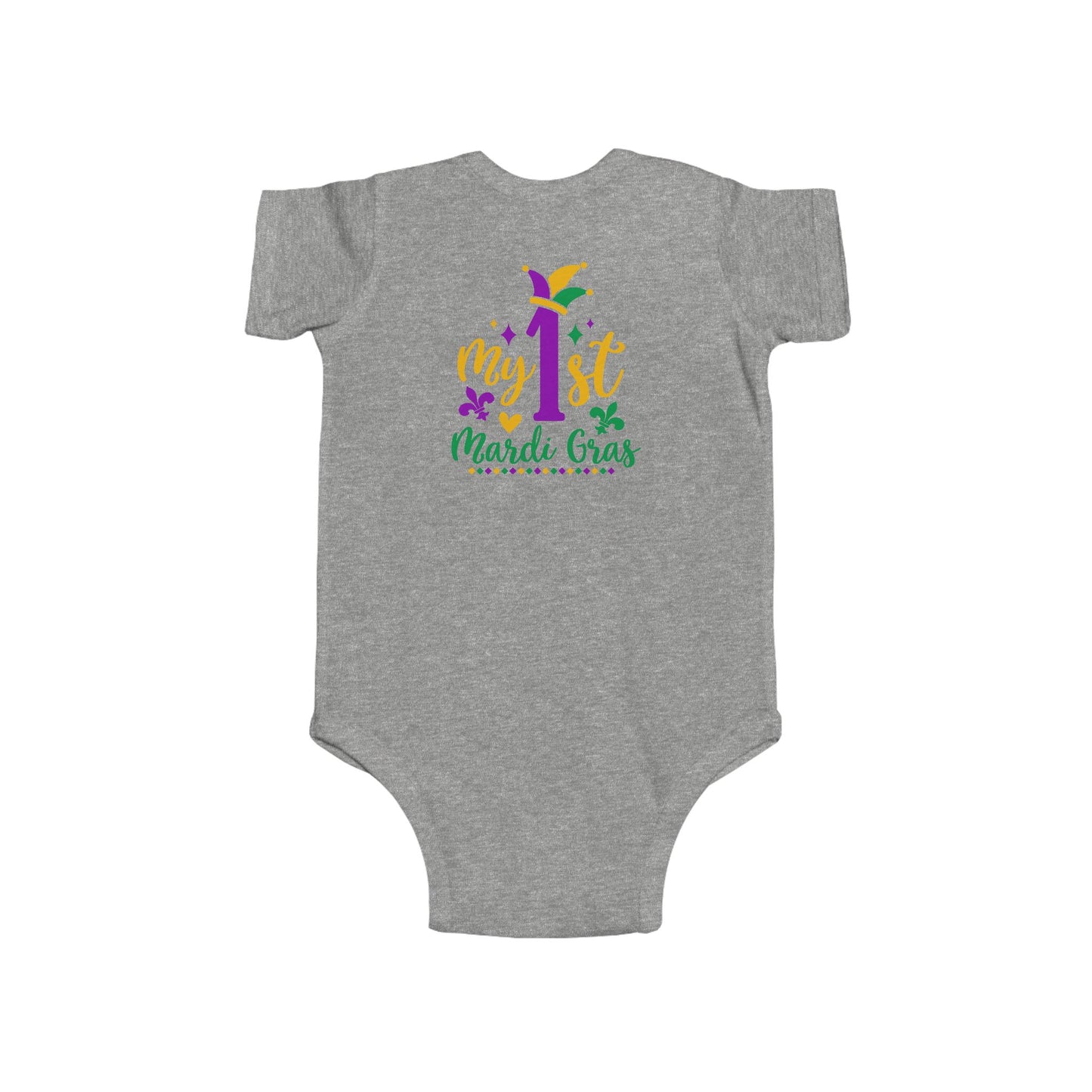 Baby Bodysuit - "My 1st Mardi Gras" Infant One-Piece, Newborn Celebration Outfit