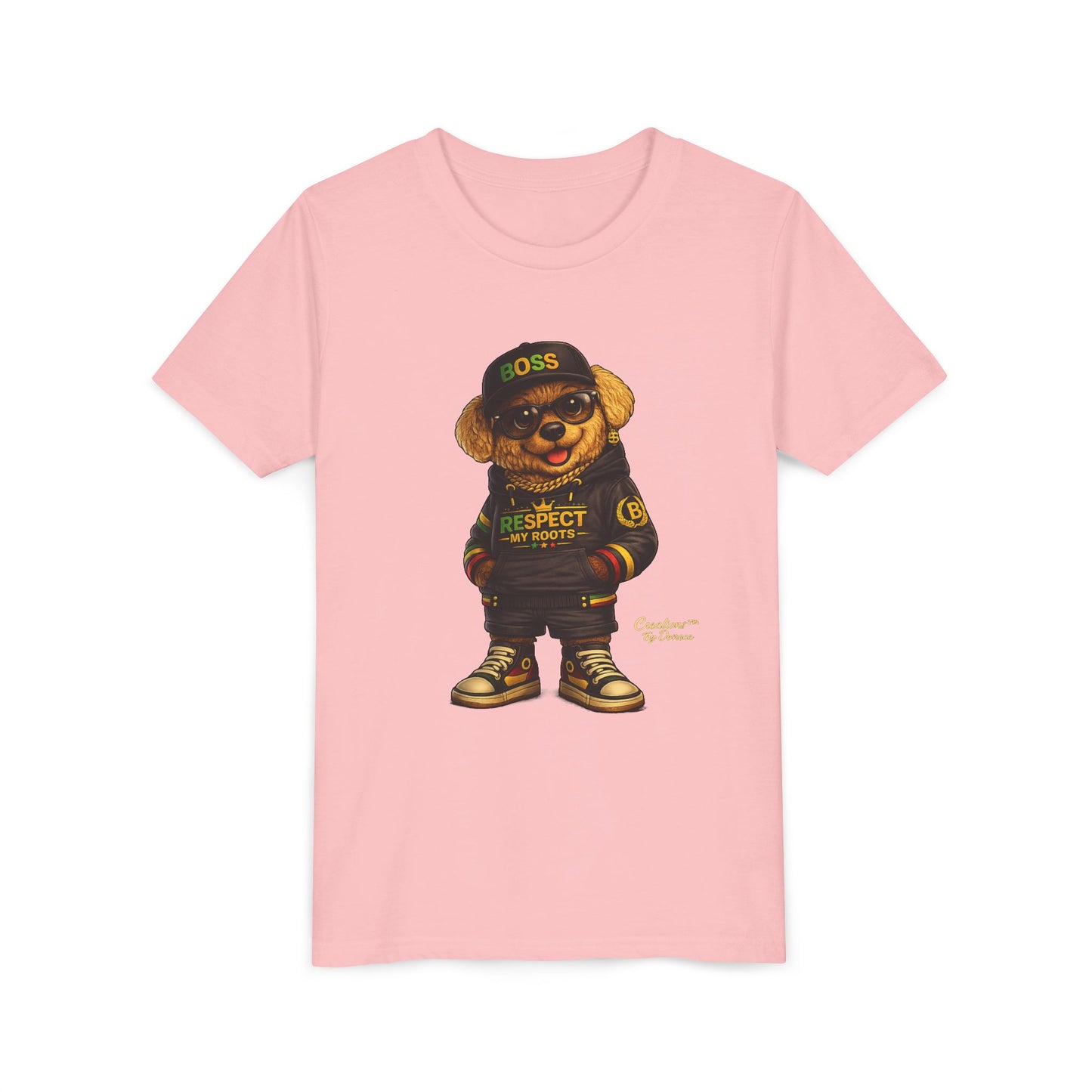 Kids Graphic Tee - 'Respect the Hustle' Teddy Bear Streetwear