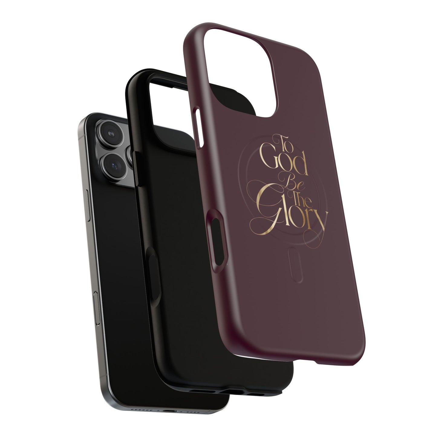 "To God Be The Glory" Tough Magnetic Phone Case — Burgundy Christian iPhone Cover