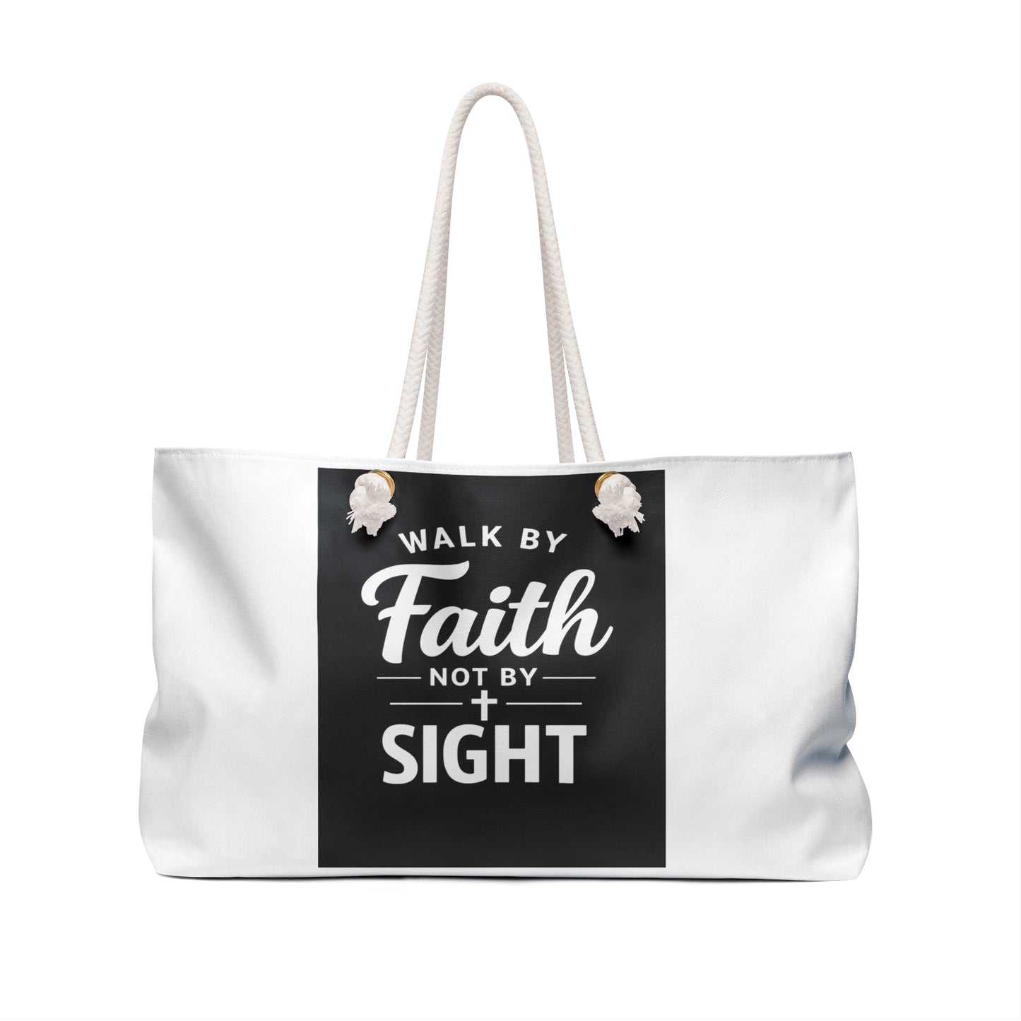 Faith-Inspired Weekender Bag — "Walk by Faith Not by Sight" Canvas Tote