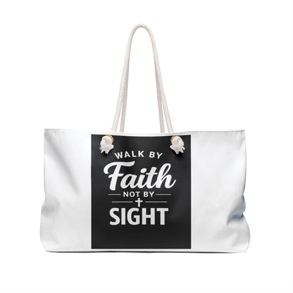 Faith-Inspired Weekender Bag — "Walk by Faith Not by Sight" Canvas Tote