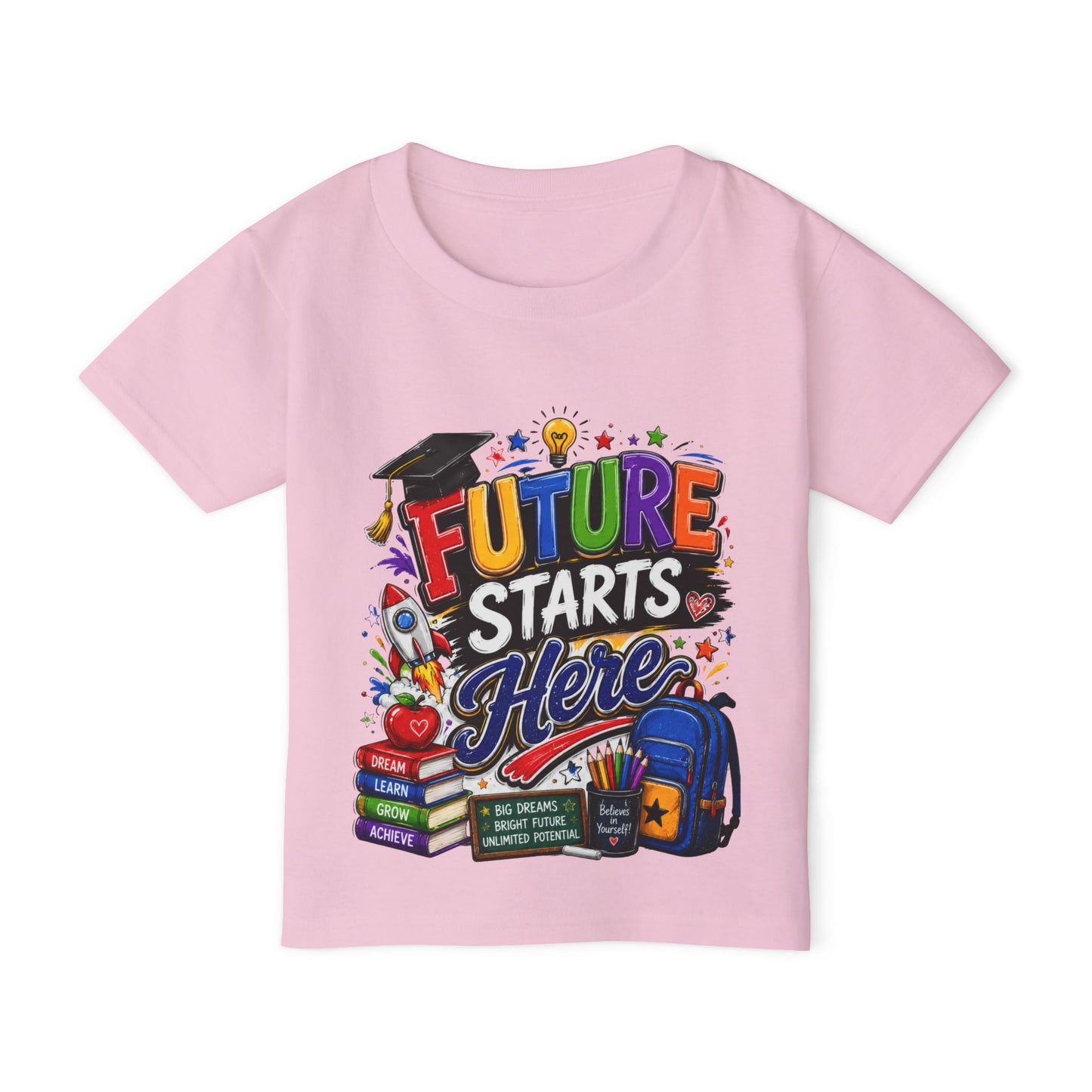 Toddler T-Shirt — "Future Starts Here" Back-to-School Graphic Tee