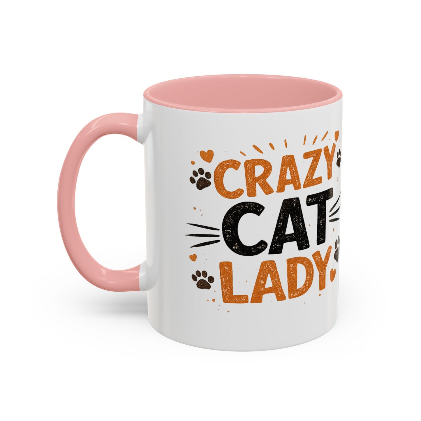 Cat Mug — "Crazy Cat Lady" Cute Kitten Accent Coffee Mug (11/15 oz)