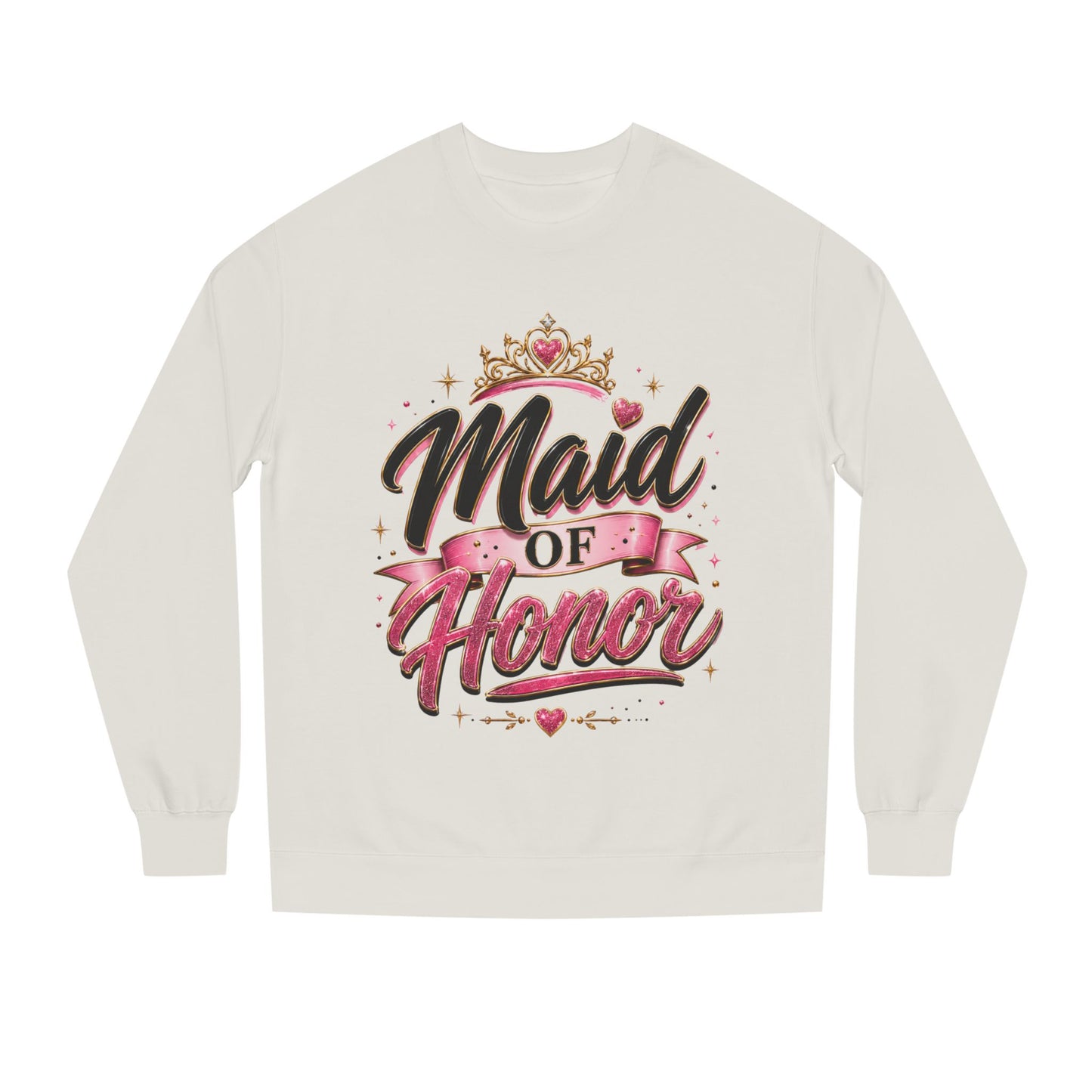 Maid of Honor Sweatshirt — Pink Script Bridal Party Crewneck