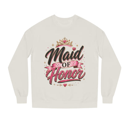 Maid of Honor Sweatshirt — Pink Script Bridal Party Crewneck