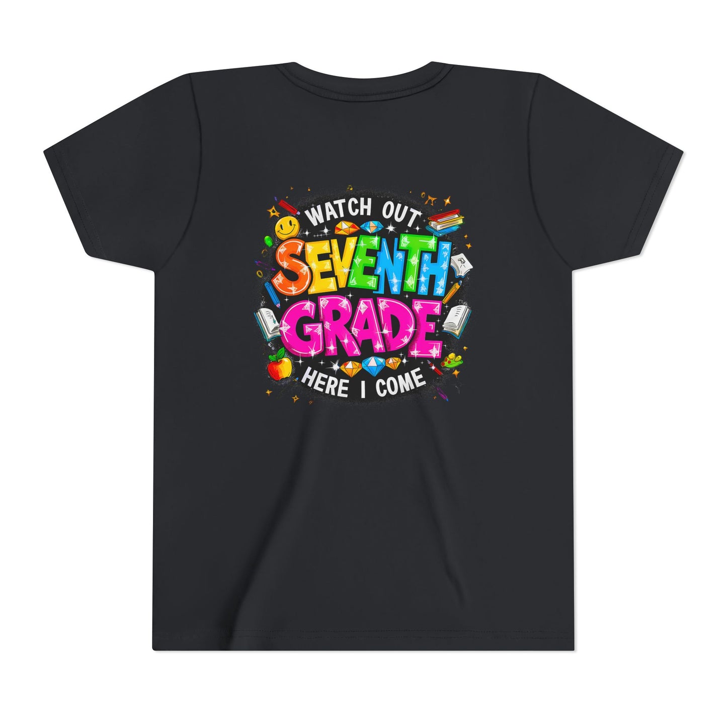 Seventh Grade Kids T-Shirt – “Watch Out Seventh Grade Here I Come” Back-to-School Tee