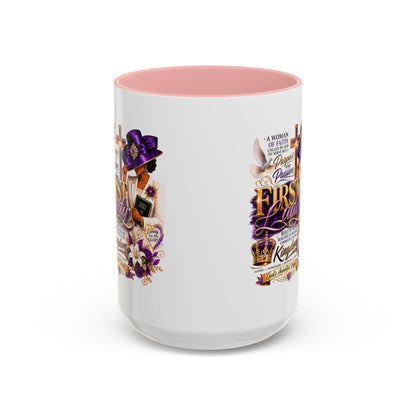First Lady of Faith Accent Coffee Mug — Inspirational Christian Gift (11/15oz)