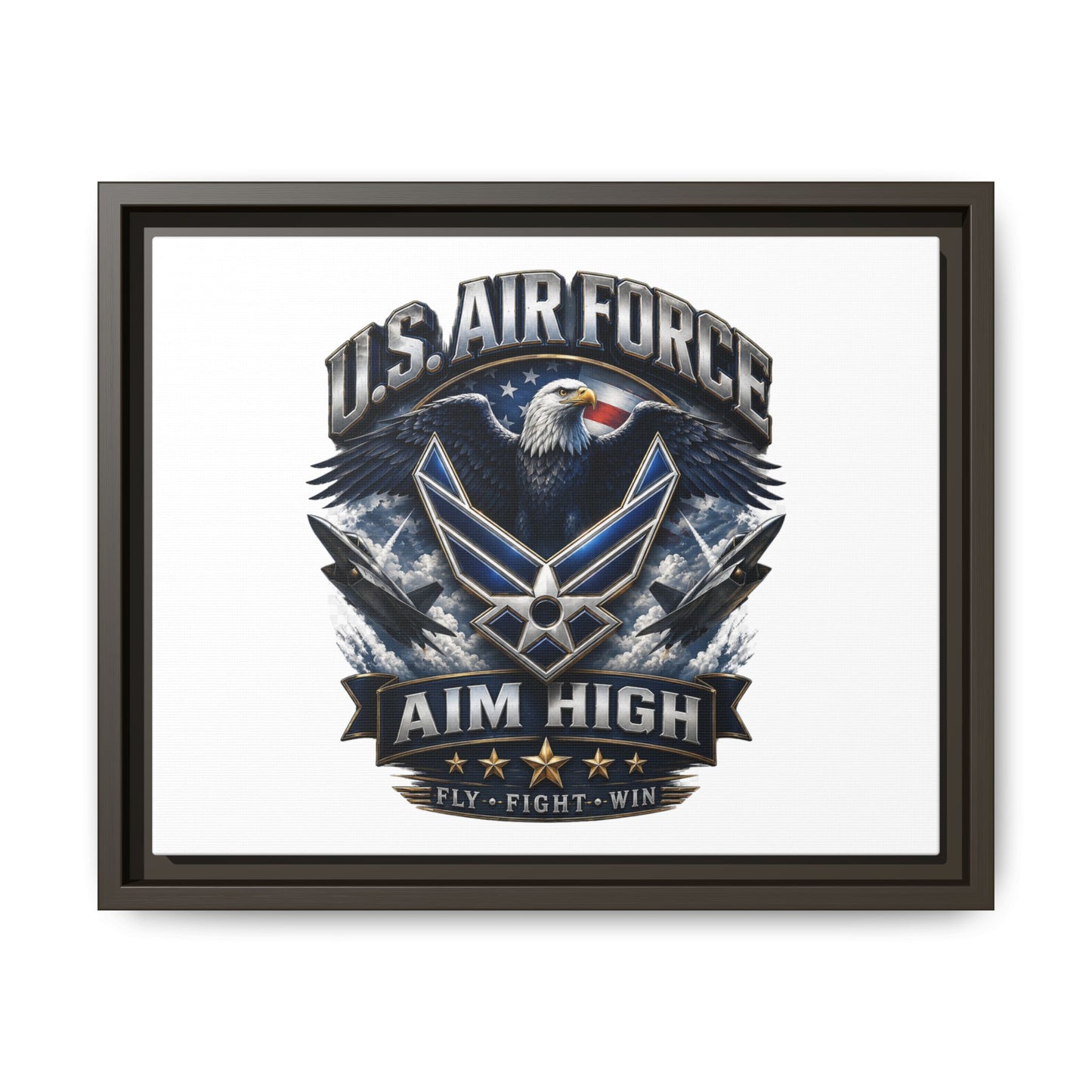 U.S. Air Force 'Aim High' Framed Matte Canvas Wall Art