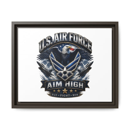 U.S. Air Force 'Aim High' Framed Matte Canvas Wall Art