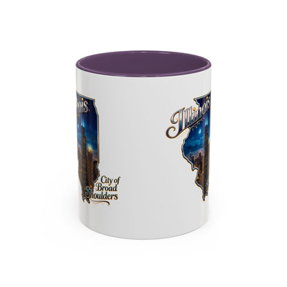 Illinois Skyline Accent Coffee Mug – City of Broad Shoulders Chicago Design (11/15oz)
