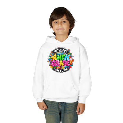 Kids' 4th Grade Hoodie – "Watch Out 4th Grade Here I Come" Colorful Back-to-School Sweatshirt