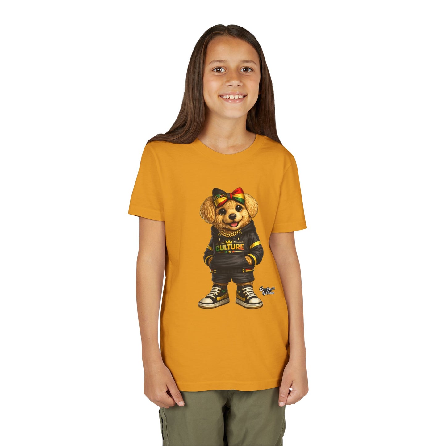 Youth Tee — Cute Rasta Bear "Culture" Graphic Kids T-Shirt