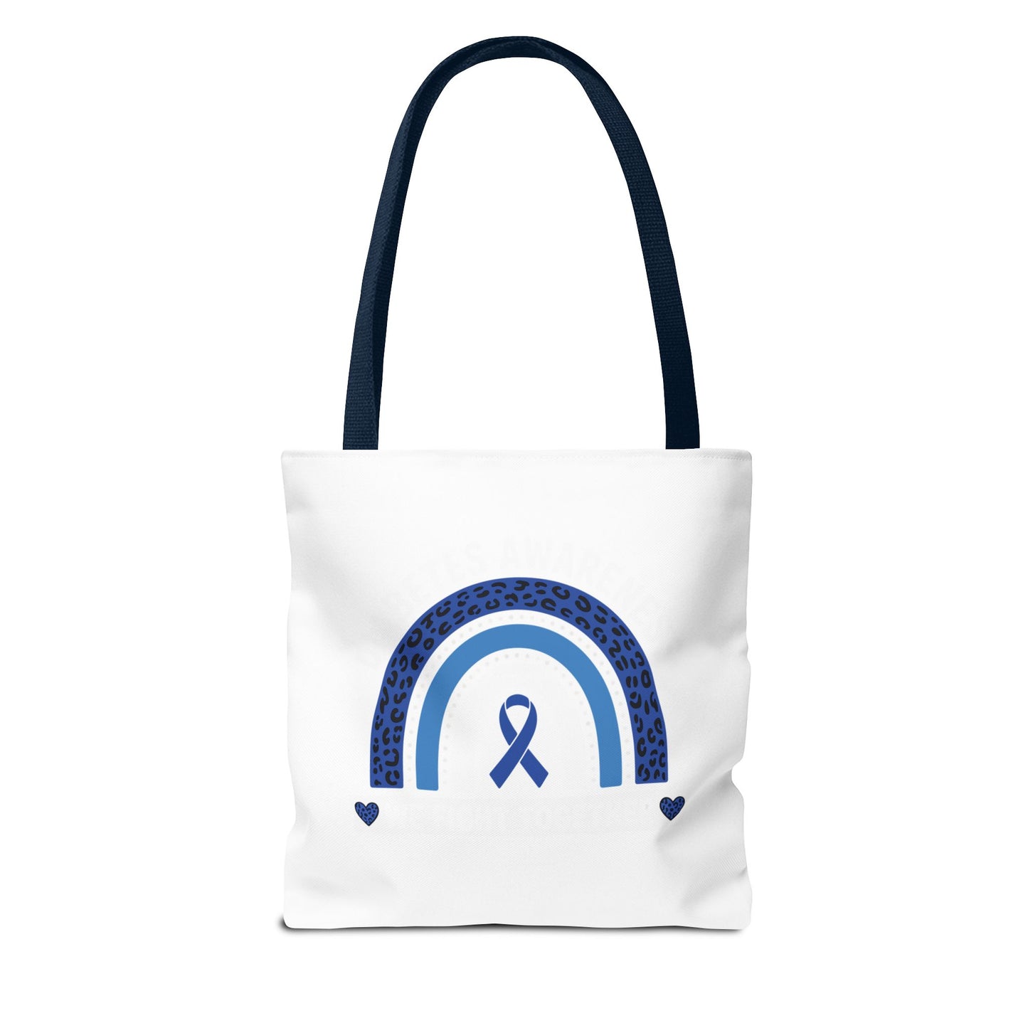 Blue Awareness Ribbon Rainbow Tote Bag – Support & Hope Everyday Tote