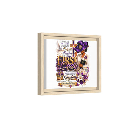 First Lady Faith Wall Art — Framed Matte Canvas (Purple & Gold)