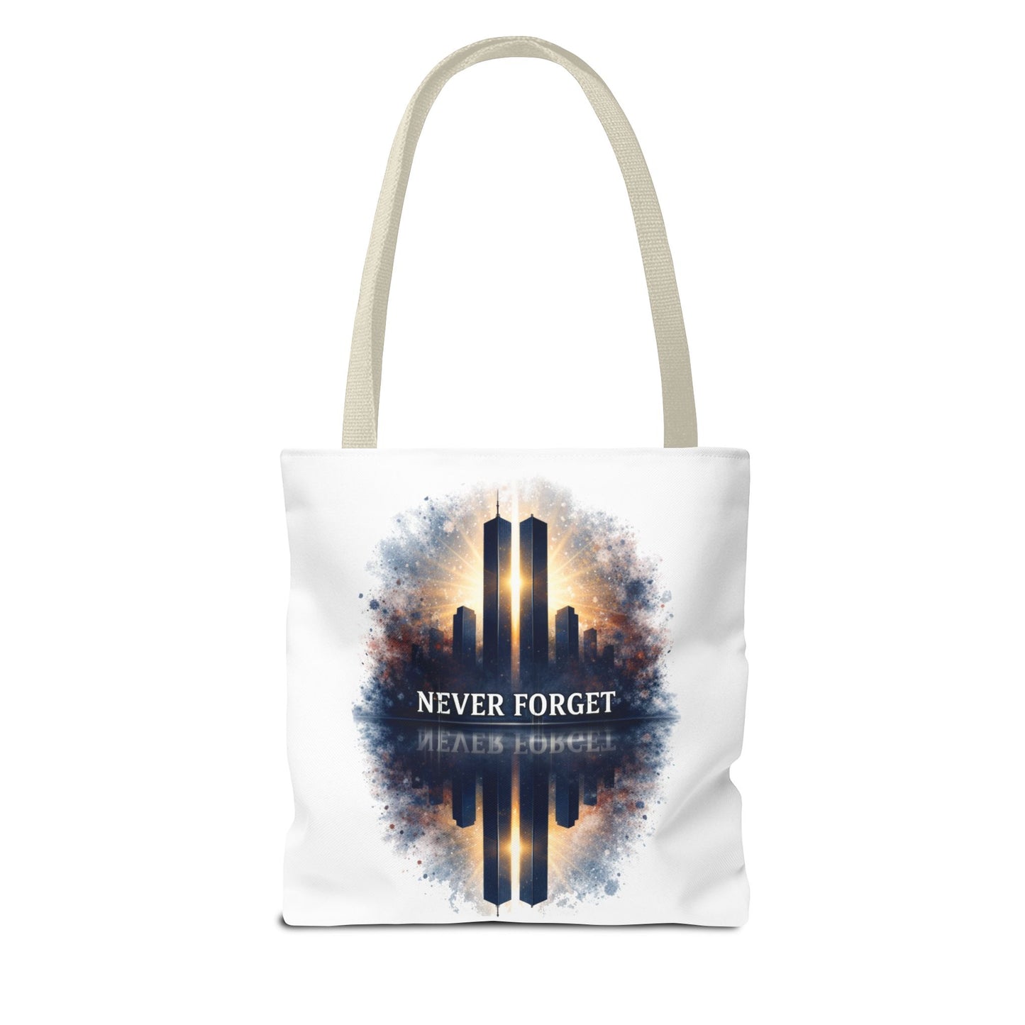 Never Forget Memorial Tote Bag — 9/11 Tribute Skyline All-Over Print