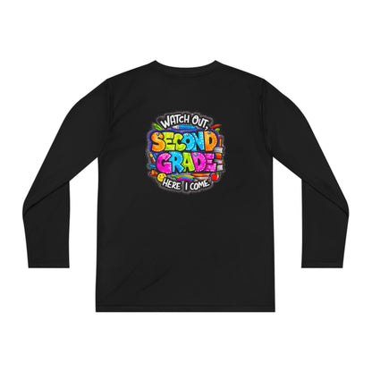 Second Grade Long Sleeve Tee — "Watch Out Second Grade Here I Come" Youth Shirt