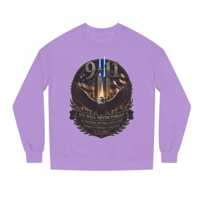 9/11 Memorial Sweatshirt — We Will Never Forget Tribute Crewneck
