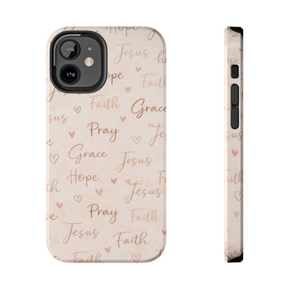Pray Grace Hope Phone Case | Christian Floral iPhone Case