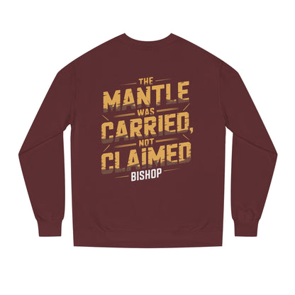 Crewneck Sweatshirt — “The Mantle Was Carried, Not Claimed” Bishop Graphic