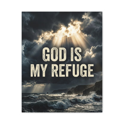 God Is My Refuge Canvas Wall Art