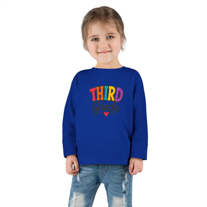 Third Grade Toddler Long Sleeve Tee — Cute Back-to-School Shirt