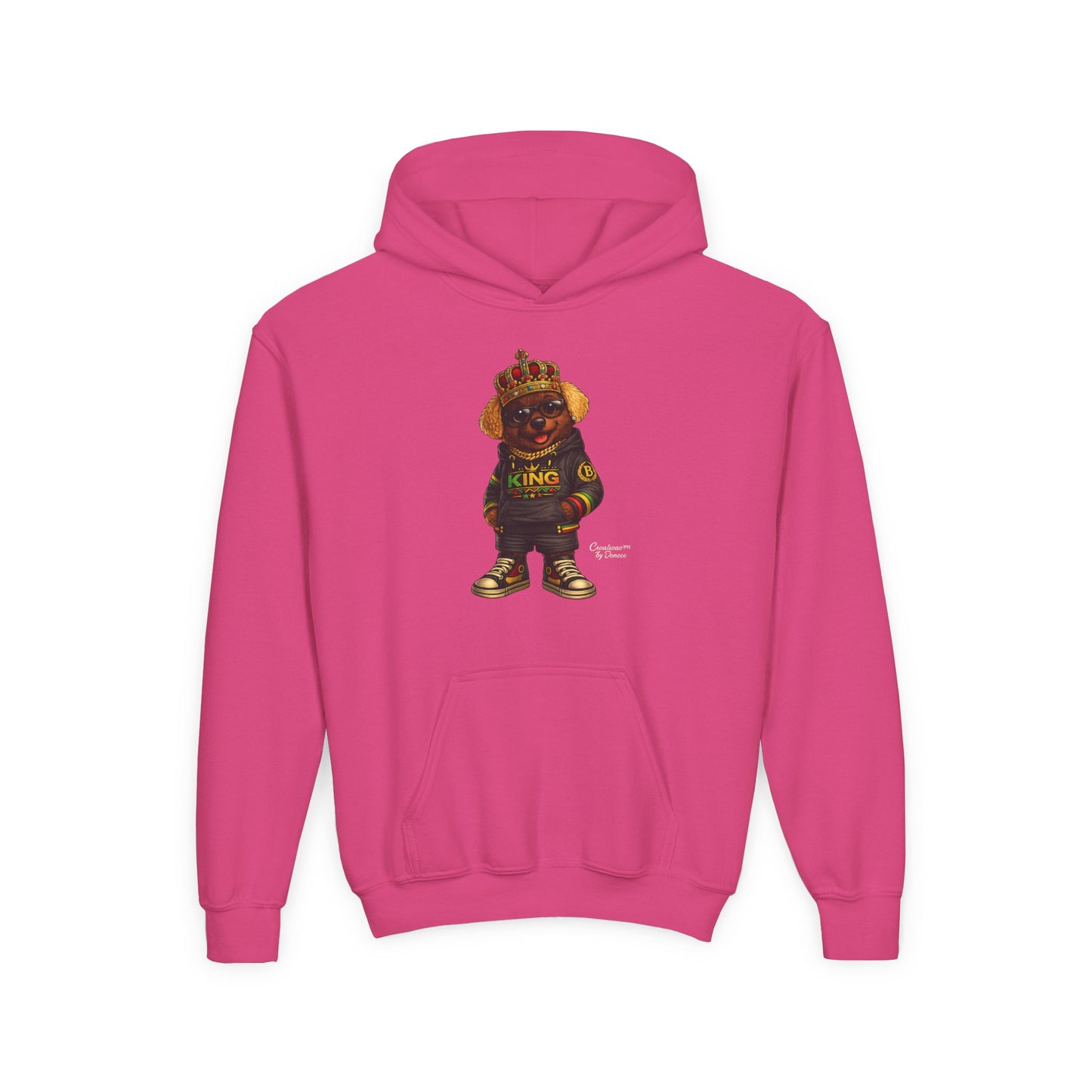 Youth Hoodie – 'King' Bear Streetwear Pullover