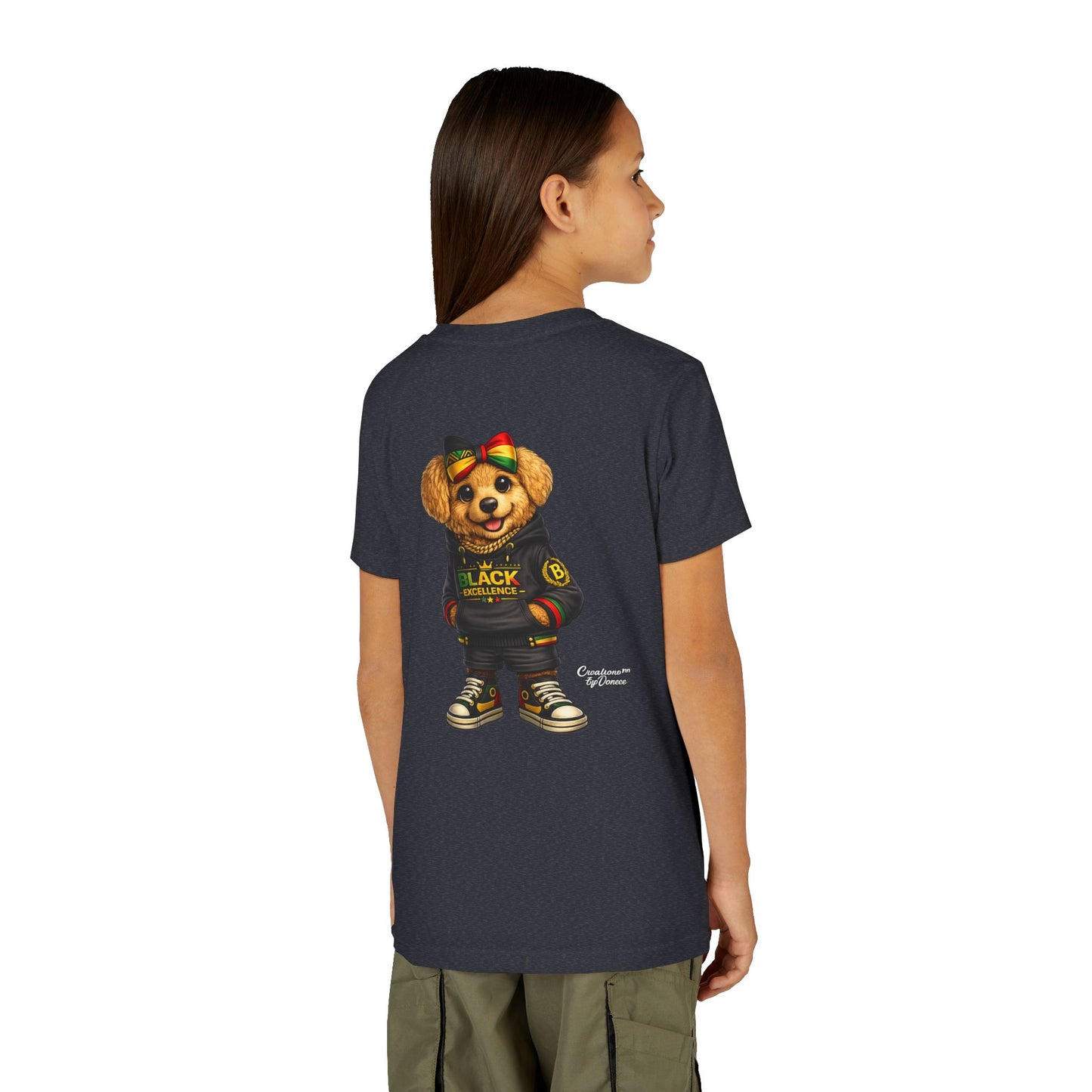 Youth Tee — Rasta Teddy "Black Excellence" Graphic Shirt