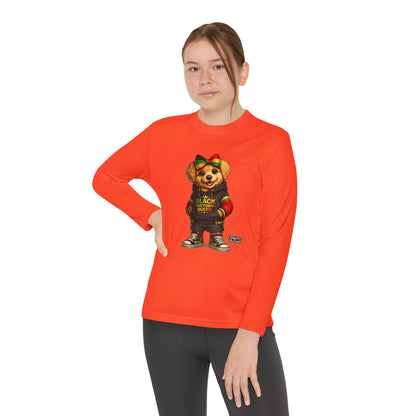 Youth Long Sleeve Tee — Rasta Bear 'Black History' Graphic