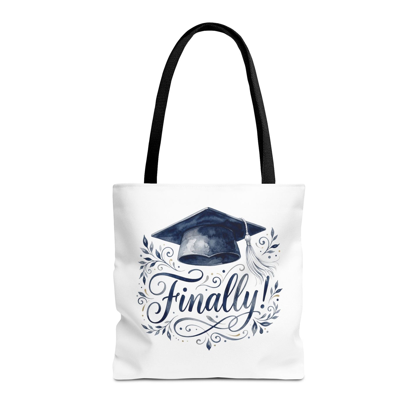 Graduation Tote Bag - "Finally!" Cap & Dove Graduation Gift Tote