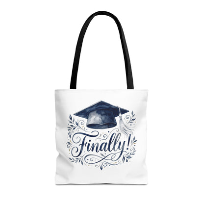 Graduation Tote Bag - "Finally!" Cap & Dove Graduation Gift Tote