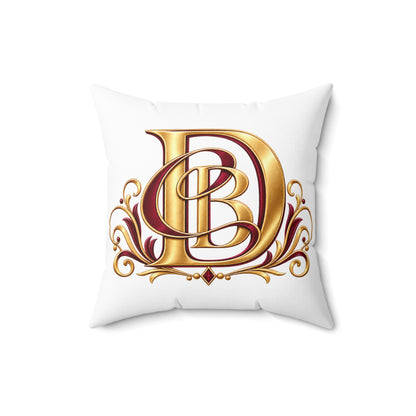 Monogram D&B Gold Decorative Throw Pillow — Elegant Initial Accent