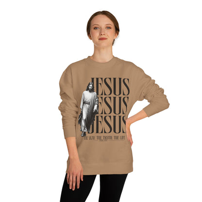 Jesus Crewneck Sweatshirt – The Way The Truth The Life Religious Pullover