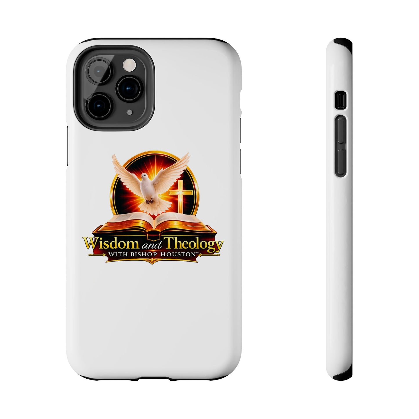 Wisdom and Theology Tough Phone Case — Christian Dove & Cross Design
