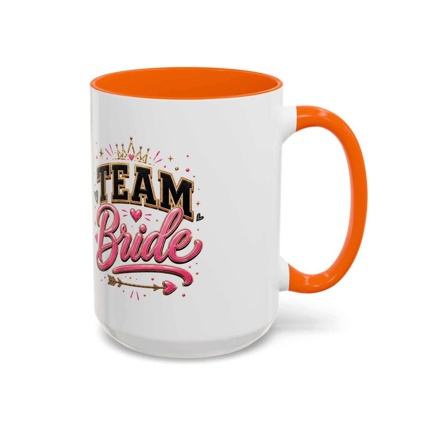 Team Bride Accent Coffee Mug — Pink & Gold Bachelorette Bridal Shower Gift (11/15 oz)