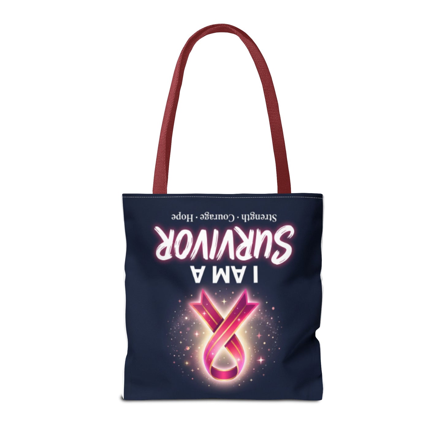 Survivor Ribbon Tote Bag — "I Am A Survivor" Breast Cancer Awareness Tote