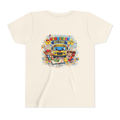 Youth Tee — "Headstart All-Star" Cute School Bus & Characters Back-to-School Shirt