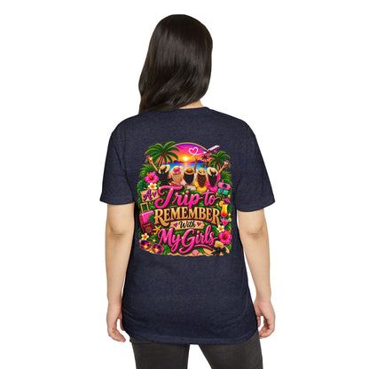 T-Shirt — 'A Trip to Remember With My Girls' Tropical Bachelorette/Besties Tee