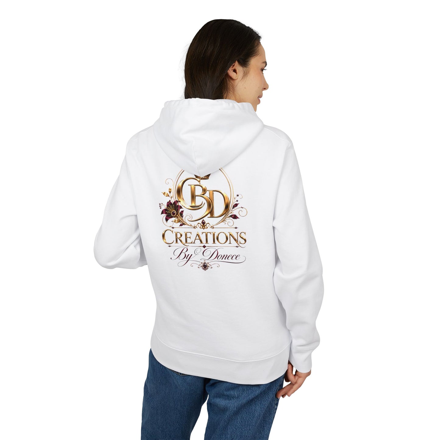Creations By Donece Logo Hoodie — Floral Gold Emblem Sweatshirt