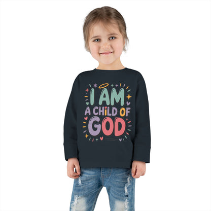 I Am a Child of God Toddler Long Sleeve Tee — Cute Christian Kids Shirt