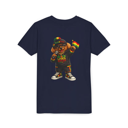 Youth Tee — Kid Bear Black Lives Matter Rasta Flag Shirt