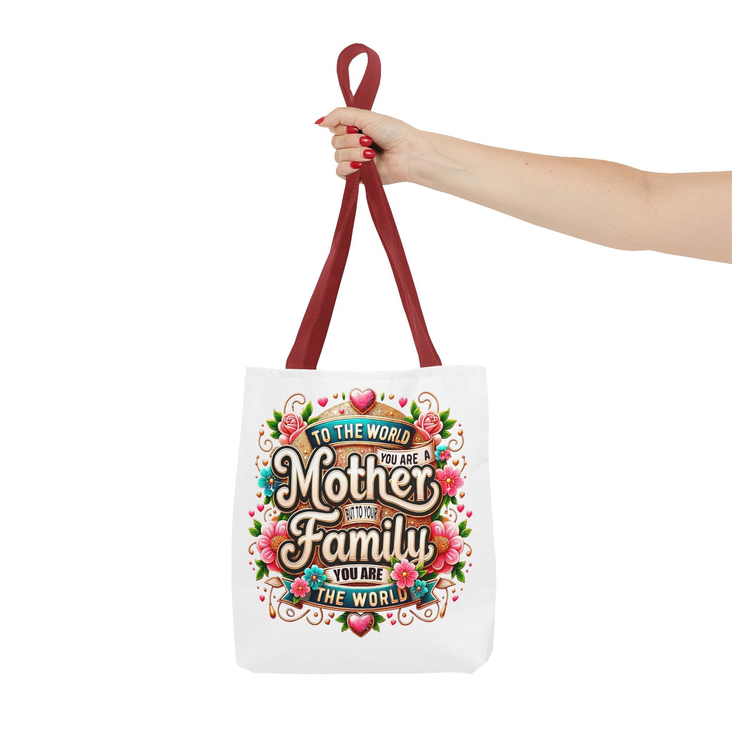 Mother & Family Floral Tote Bag — "To the world you are a Mother" Gift Tote