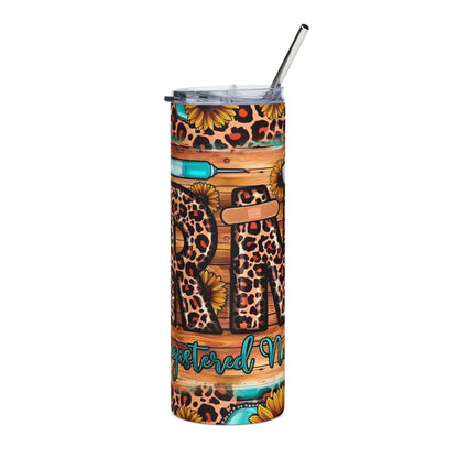 Leopard Nursing Tumbler 20oz — Registered Nurse Sunflower Stainless Steel Cup